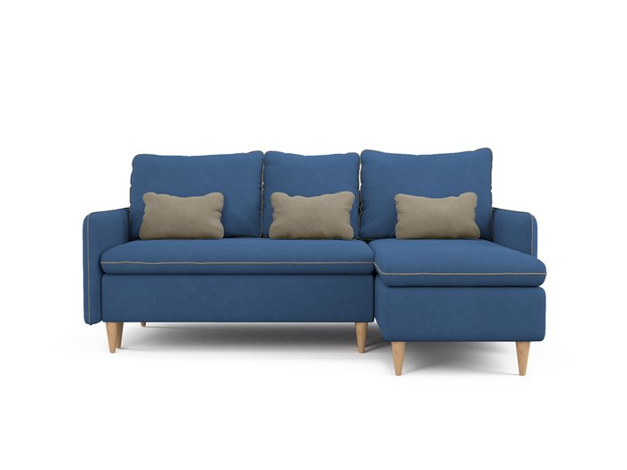 Угловой диван-кровать Ron синего цвета