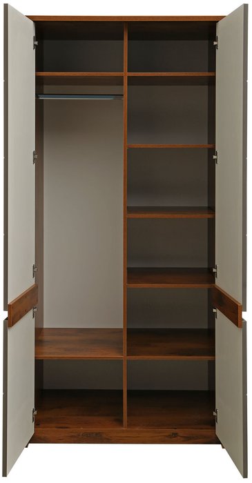 Шкаф для одежды Монако серо-коричневого цвета - купить Шкафы распашные по цене 35400.0