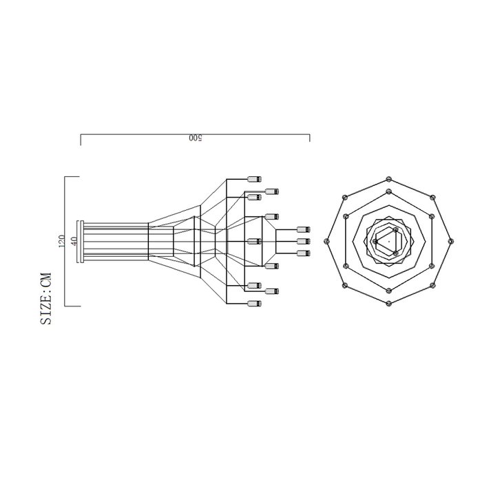 Люстра Via Wireflow Chandelier polyhedral 0315 Suspension lamp - купить Подвесные люстры по цене 108790.0