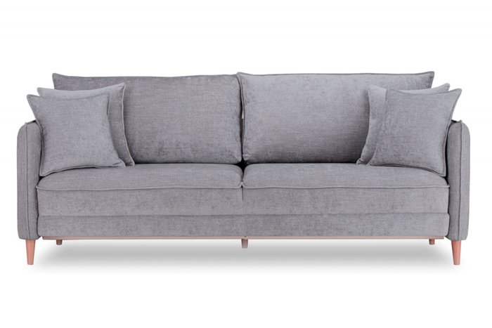 Прямой диван-кровать Йорк Премиум серого цвета
