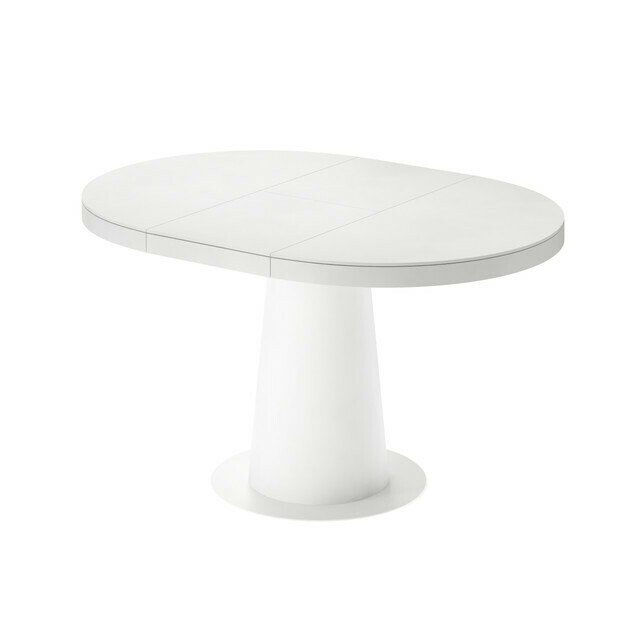 Раздвижной обеденный стол Мирах L белого цвета - лучшие Обеденные столы в INMYROOM