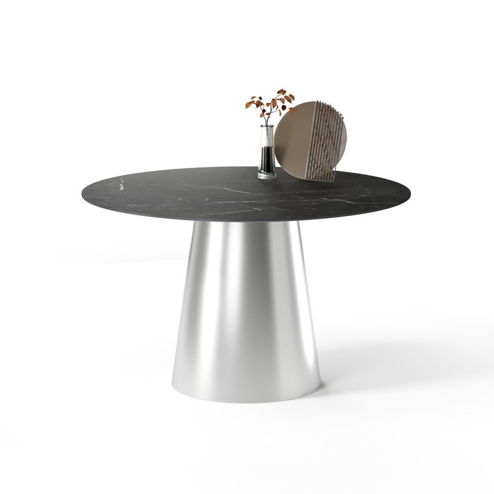 Обеденный стол Алькор L серебряно-черного цвета - купить Обеденные столы по цене 77740.0