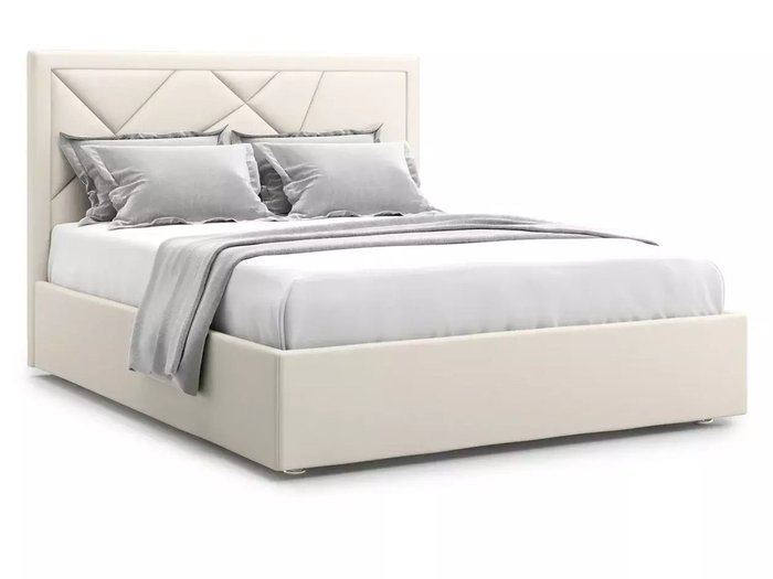 Кровать Premium Milana 3 140х200 светло-бежевого цвета с подъемным механизмом
