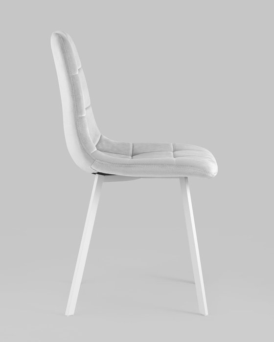 Стул Chilly серебристого цвета с белыми ножками - лучшие Обеденные стулья в INMYROOM