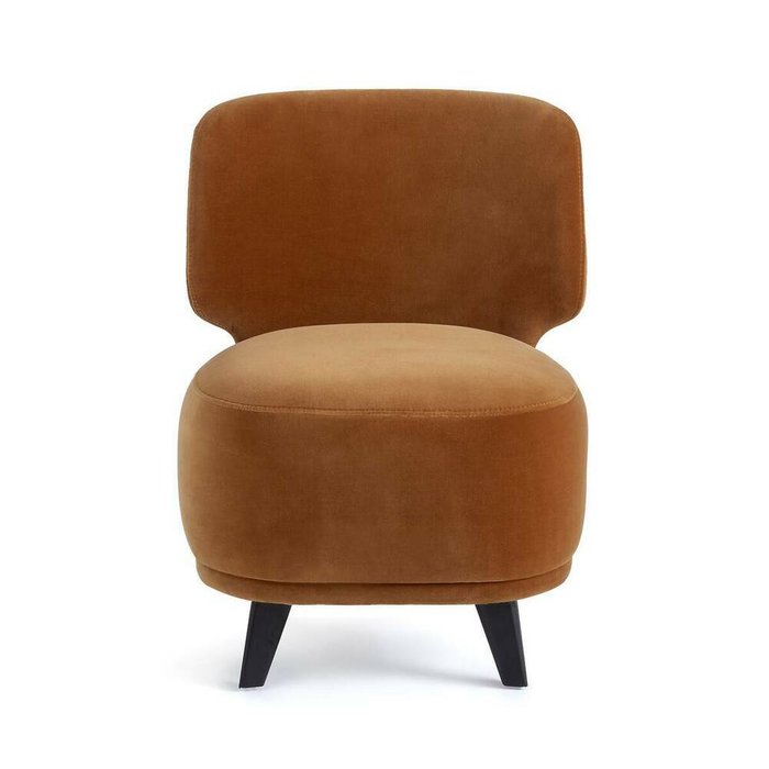 Кресло из велюра Odalie коричневого цвета - купить Интерьерные кресла по цене 37895.0