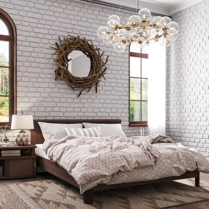 Кровать Магна 180х200 коричневого цвета  - лучшие Кровати для спальни в INMYROOM