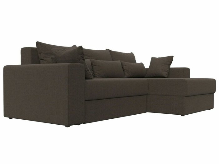 Угловой диван-кровать Майами темно-коричневого цвета правый угол - лучшие Угловые диваны в INMYROOM