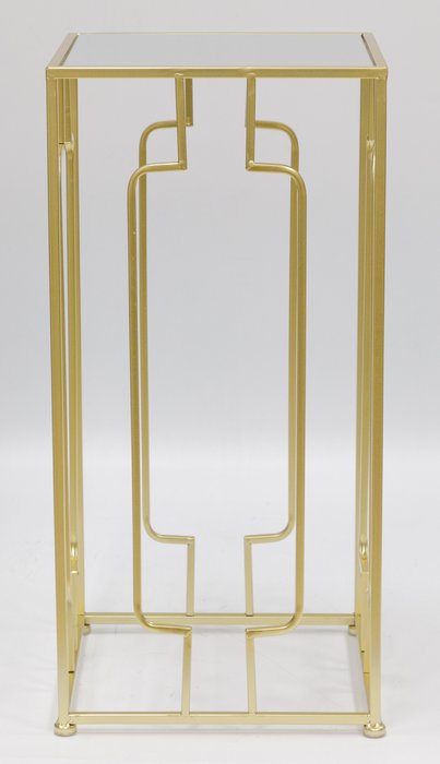 Консоль L золотого цвета с зеркальной столешницей - купить Консоли по цене 10400.0