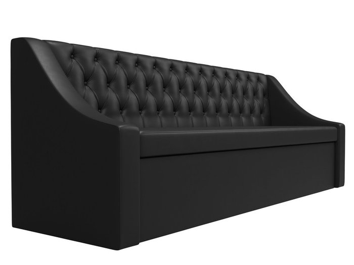 Кухонный прямой диван-кровать Мерлин черного цвета (экокожа) - лучшие Прямые диваны в INMYROOM