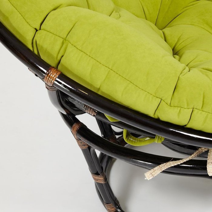 Кресло Papasan Antique brown с подушкой оливкового цвета - купить Садовые кресла по цене 22180.0
