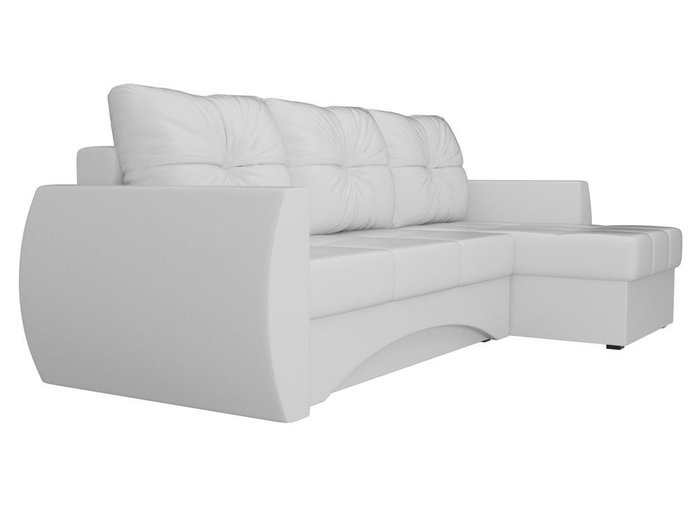 Угловой диван-кровать Сатурн белого цвета (экокожа) правый угол - лучшие Угловые диваны в INMYROOM