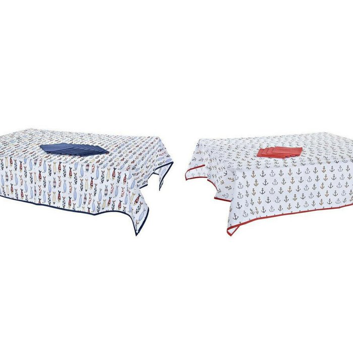 Набор столового белья DKD Home Decor 150 x 250 x 0,5 см Красный Синий Белый (2 штук) - купить Скатерти по цене 10782.0 Набор столового белья DKD Home Decor 150 x 250 x 0,5 см Красный Синий Белый (2 штук) - купить Скатерти по цене 10782.0