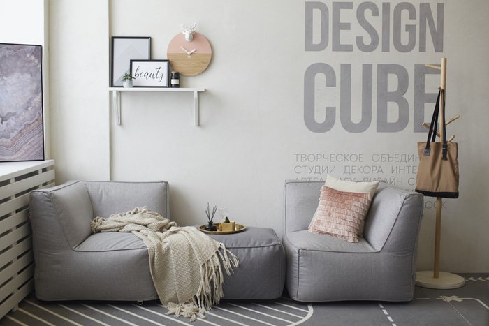 Модульный диван Фиджи в серых тонах - лучшие Бескаркасная мебель в INMYROOM