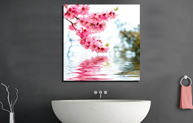 Декоративная картина на холсте "Цветы вишни" - купить Принты по цене 3190.0