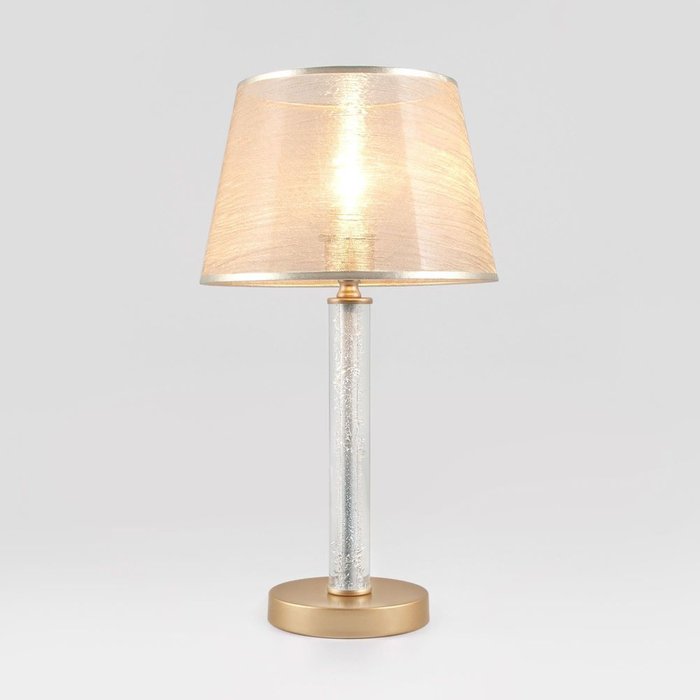 Настольная лампа с абажуром 01075/1 перламутровое золото Alcamo