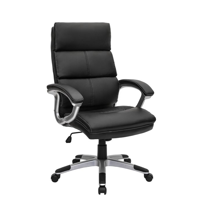 Кресло офисное Top Chairs Power черного цвета в обивке из экокожи 