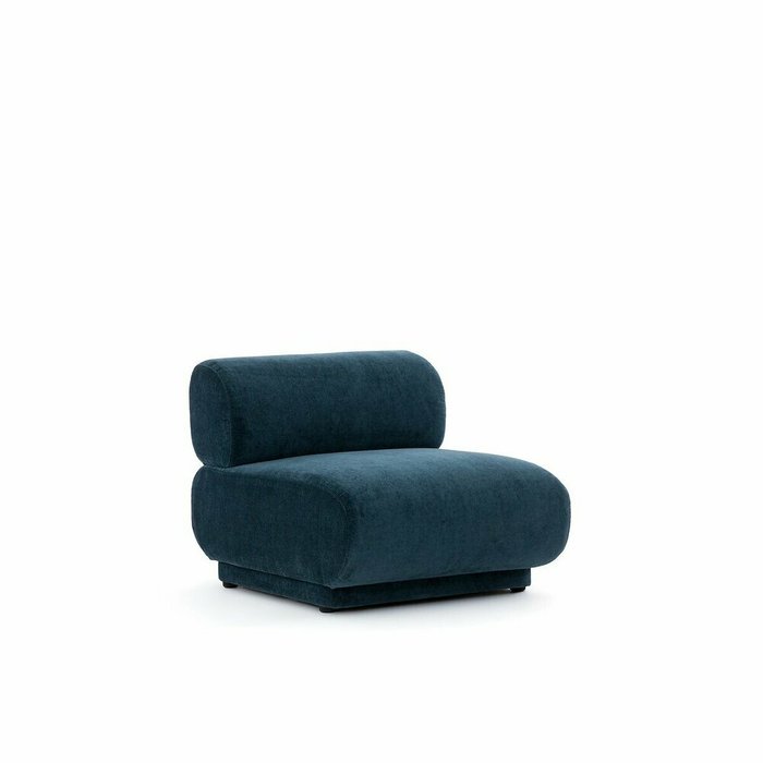 Кресло модульное из рифленого велюра Teide синего цвета - купить Интерьерные кресла по цене 39400.0
