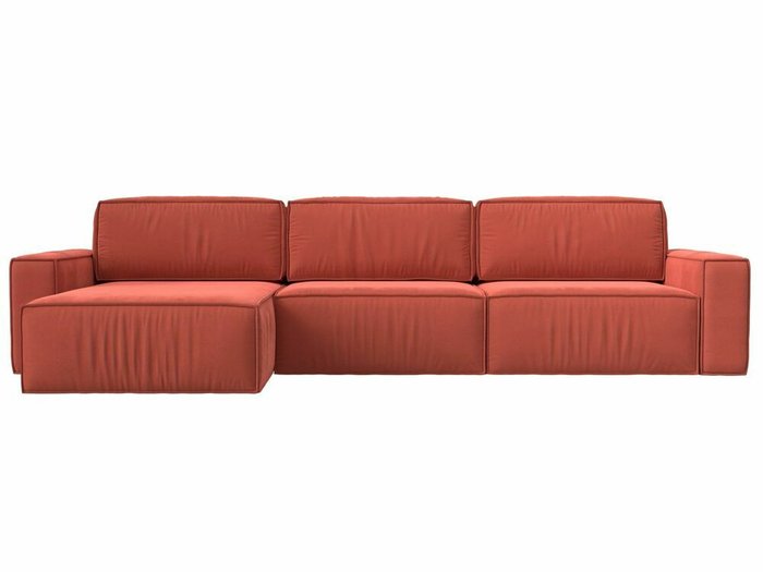 Угловой диван-кровать Прага Классик лонг коралового цвета левый угол - купить Угловые диваны по цене 99999.0