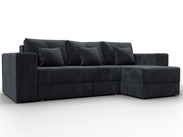 Угловой диван-кровать Лига-076 темно-серого цвета Угловой диван-кровать Лига-076 темно-серого цвета