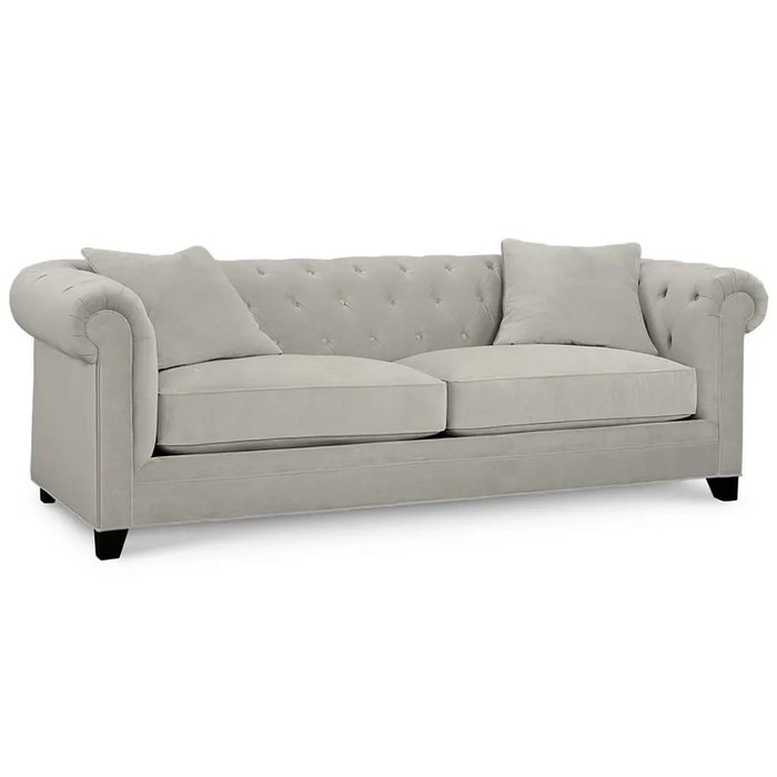 Диван Chesterfield Modern светло-серого цвета - купить Прямые диваны по цене 149700.0 Диван Chesterfield Modern светло-серого цвета - купить Прямые диваны по цене 149700.0