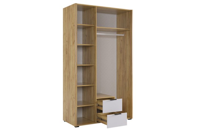 Шкаф трехдверный Адам бело-бежевого цвета с зеркалом - купить Шкафы распашные по цене 31590.0