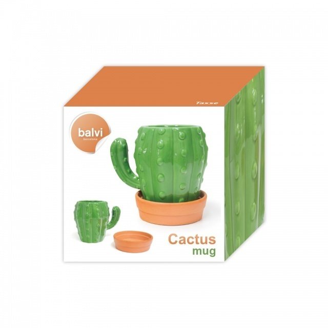 Кружка с блюдцем Cactus зеленого цвета - лучшие Чашки в INMYROOM
