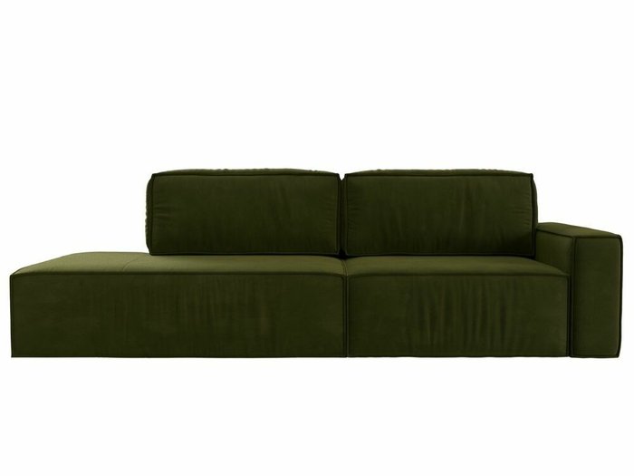 Прямой диван-кровать Прага модерн зеленого цвета подлокотник справа - купить Прямые диваны по цене 74999.0