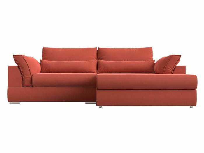 Угловой диван-кровать Пекин кораллового цвета угол правый - купить Угловые диваны по цене 83999.0