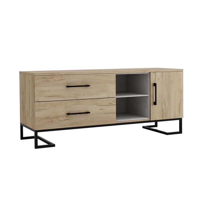 Комод Loft с двумя ящиками и дверцей Комод Loft с двумя ящиками и дверцей