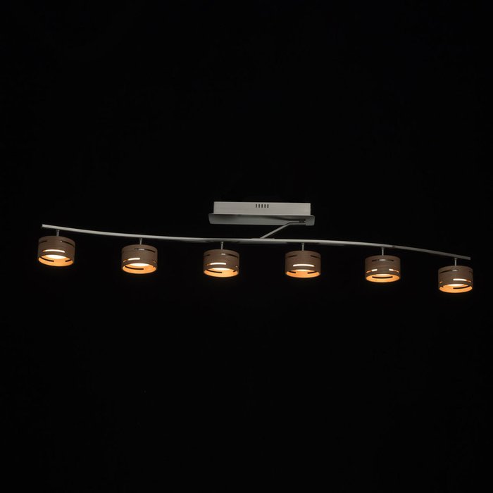 Потолочная светодиодная люстра  Чил-аут с плафонами из светлого дерева - купить Потолочные люстры по цене 21690.0