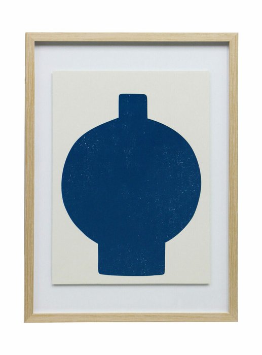Интерьерный постер Ceramic Vase – III 45х60 сине-белого цвета Интерьерный постер Ceramic Vase – III 45х60 сине-белого цвета