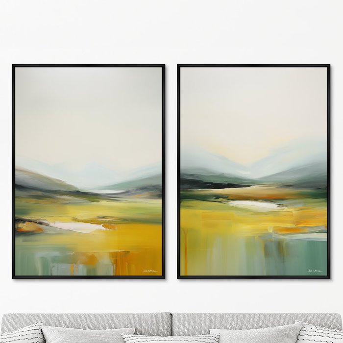 Набор из двух репродукций картин Landscape collection, Meadows, 2024г. - купить Картины по цене 49998.0