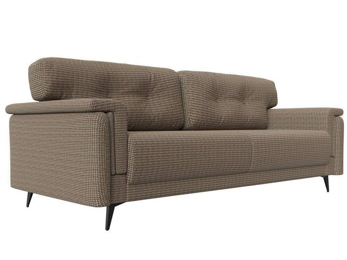 Прямой диван-кровать Оксфорд бежево-коричневого цвета