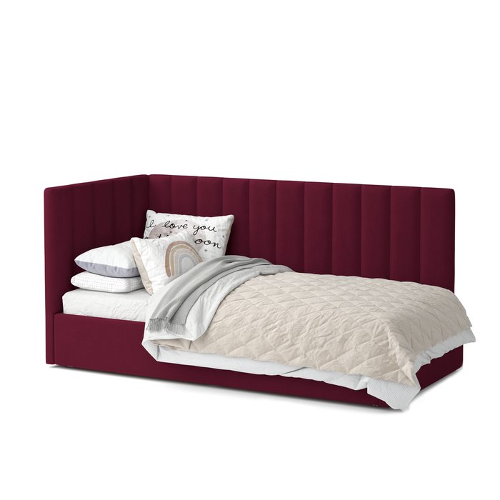 Кровать Меркурий-3 90х190 бордового цвета с подъемным механизмом - лучшие Кровати для спальни в INMYROOM