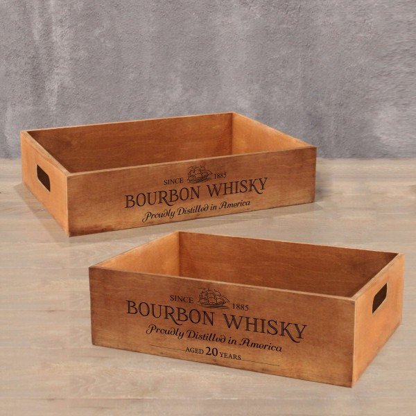 Деревянный ящик Bourbon Whisky коричневого цвета
