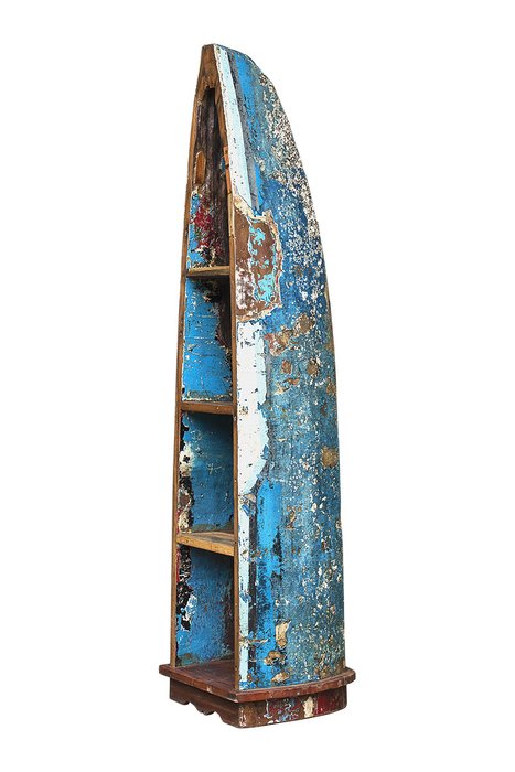 Стеллаж "Модильяни" из старой рыбацкой лодки - купить Стеллажи по цене 83600.0