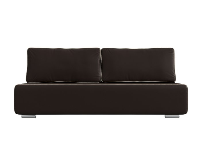 Прямой диван-кровать Уно коричневого цвета (экокожа) - купить Прямые диваны по цене 29999.0