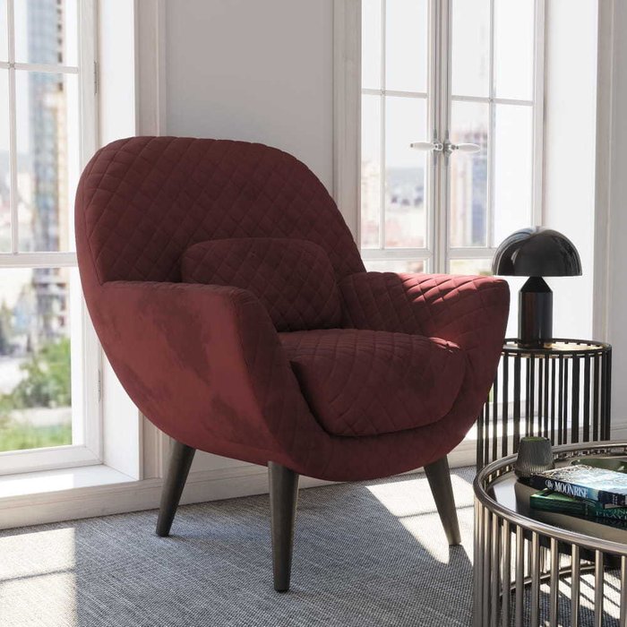 Кресло Гамбург бордового цвета - купить Интерьерные кресла по цене 53699.0
