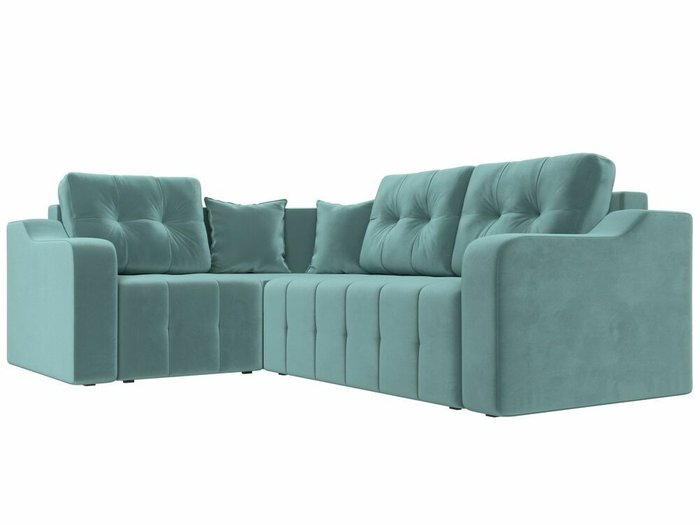 Угловой диван-кровать Кембридж бирюзового цвета левый угол - лучшие Угловые диваны в INMYROOM