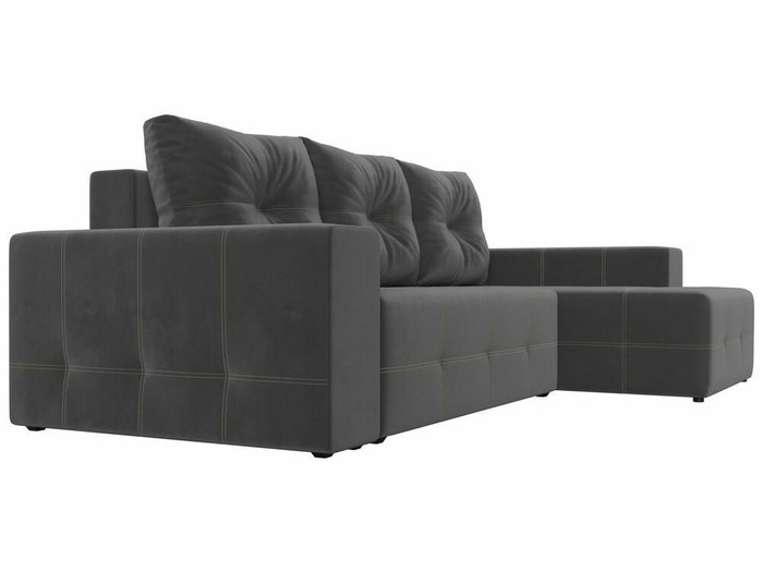 Угловой диван-кровать Перри серого цвета правый угол - лучшие Угловые диваны в INMYROOM