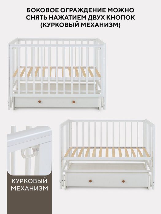 Кровать детская Инди Бокс 60х120 белого цвета - лучшие Одноярусные кроватки в INMYROOM Кровать детская Инди Бокс 60х120 белого цвета - лучшие Одноярусные кроватки в INMYROOM