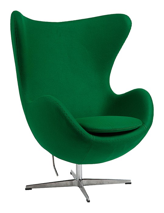  Кресло Egg Chair зеленого цвета   - купить Интерьерные кресла по цене 57800.0