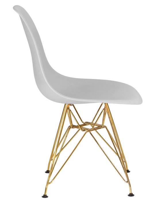 Стул обеденный серого цвета на золотых металлических ножках - лучшие Обеденные стулья в INMYROOM