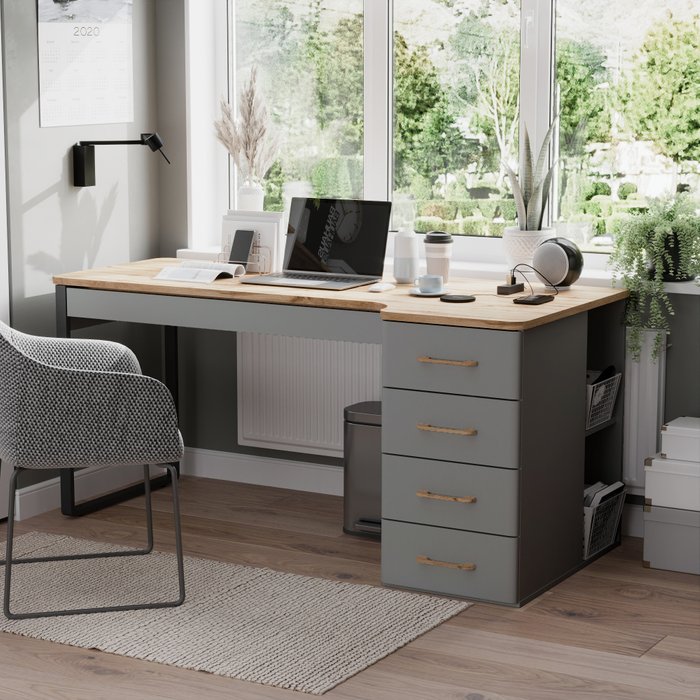 Письменный стол Кассия серого цвета - купить Письменные столы по цене 57375.0