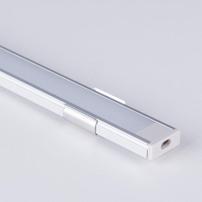 Накладной алюминиевый профиль для светодиодной ленты бело-серого цвета - лучшие Профили для светодиодных лент в INMYROOM