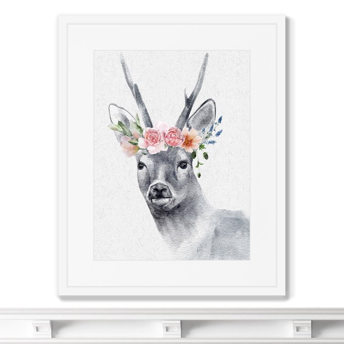 Репродукция картины в раме Graceful deer No1