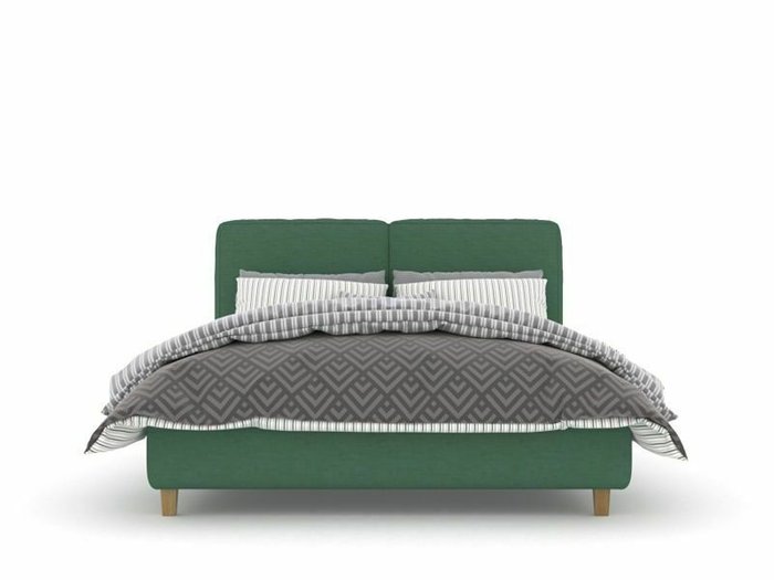 Кровать Брайтон Box High 160х200 зеленого цвета с подъемным механизмом - лучшие Кровати для спальни в INMYROOM