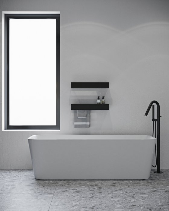 Полка-полотенцедержатель настенная для ванной черного цвета - лучшие Полки в INMYROOM