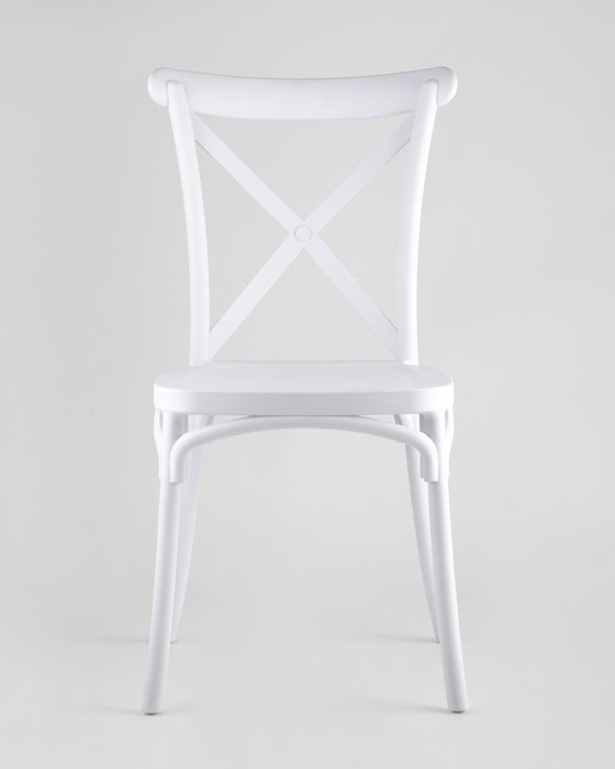 Стул пластиковый Кроссбэк белого цвета - лучшие Обеденные стулья в INMYROOM