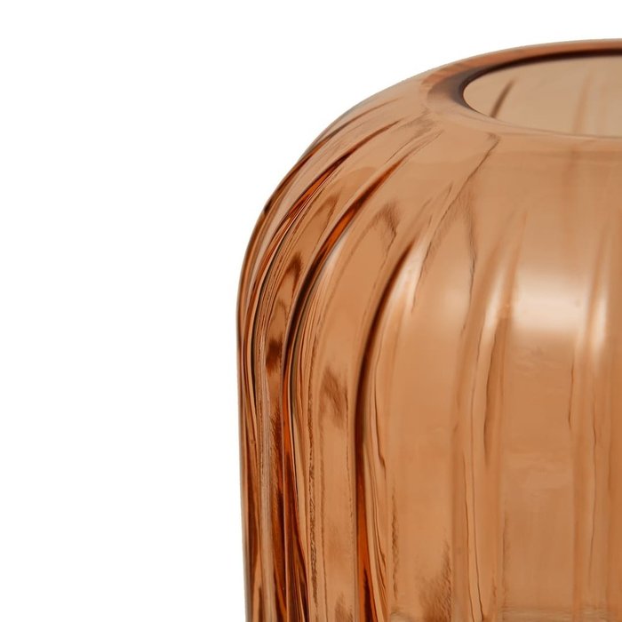 Декоративная ваза Рельеф из стекла персикового цвета - лучшие Вазы  в INMYROOM